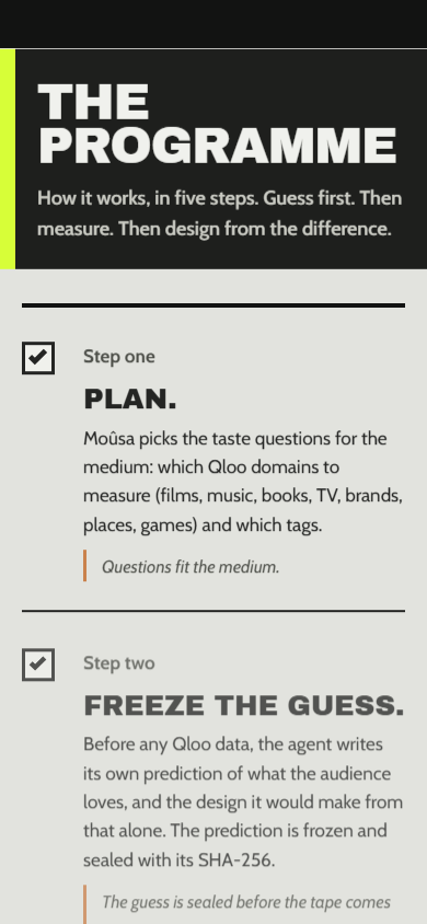 With Qloo: mobile · training-log